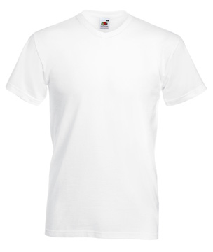 T-SHIRT VALUEWEIGHT UOMO (COLLO V) - FRUIT OF THE LOOM bianco